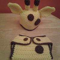 Giraffe Hat & Diaper Cover Set