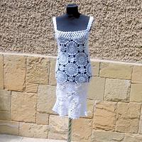 Crochet White Dress, White Dress, Sexy Lace Dress , Summer Beach Dress, Crochet Resort Dress - Project by etelina
