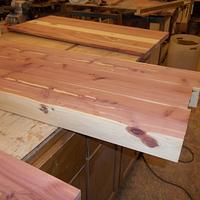 Cedar hall table from 8X8 beam