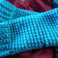 Teal short fingerless mittons for hubby