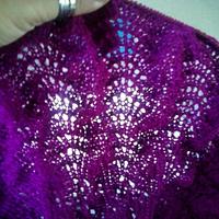 Bright knitted shawl