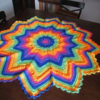 Rainbow Baby Blanket, 12 point star