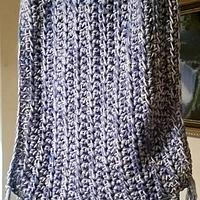 Blue Gray Crochet Shawl