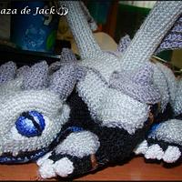 Black crochet dragon with Armor 