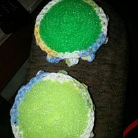set of 2 scrubbies and a dishcloth