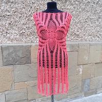 Coral Crochet Women Dress