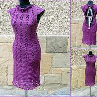 Crochet Women Dress, Darkmagenta Dress,  Crochet Lace Dress, Cocktail Crochet Dress