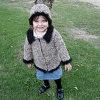 Little Leopard Tunisian Crochet Jacket and Crochet Hat