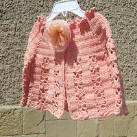 Crochet Baby Vest in Coral, Summer Baby Bolero, Coral Baby Jacket, Baby Summer Clothes, Baby Fashion