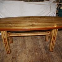 Oak and Rosewood demountable dinning table