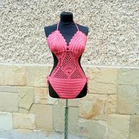 Swimwear Crochet, Crochet Swimsuit, Coral Swimsuit, Crochet Monokini Bikini Summer Pool Party