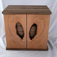 Walnut Jewelry Cabinet with Bookmatched Cherry Doors - Project by Roger Gaborski