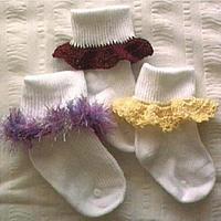 3 Crocheted Sock Edgings For Baby - Project by Heather Macias