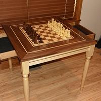 Chess Table and 3d cut pieces..