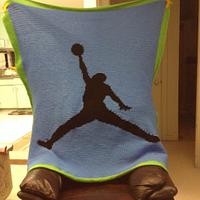 Basketball player silhouette afghan