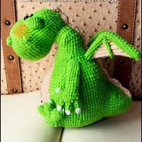 Green crochet dragon - La Calabaza de Jack