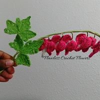 Bleeding Heart (Dicentra Spectabilis) - Project by Flawless Crochet Flowers