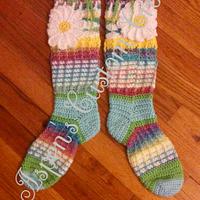 Free spirit knee high slipper socks - Project by Clarissa Paige Dove