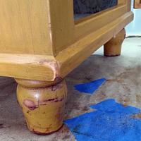 Milk Painted Narrow Amish Cabinets