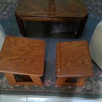 prayer stool and Bible table. 