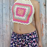 Granny Square Halter Top Free Pattern - Project by janegreen