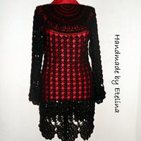 Black Crochet Dress, Women Fashion Dress, Black Lace Dress, Handmade with love By Etelina