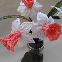 Crochet Cotinga Daffodils (Pink Species)