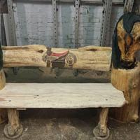 chainsaw carved bench - Project by Carvings by Levi