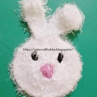 Easy Crochet Bunny Applique Pattern - Project by rajiscrafthobby