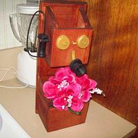 old rustic flower phone