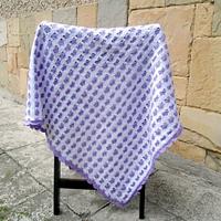 Heart Baby Blanket, Crochet Baby Blanket, Baby Shower Gift, White and Purple Baby Blanket