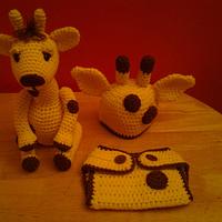 Giraffe Hat & Diaper Cover Set