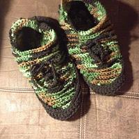 Crocheted Camouflage Sneaker Slippers - Project by CharlenesCreations 