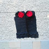 Crochet Black Fingerless, Black Crochet Gloves, Woman Fashion Accessories, Gift Gloves - Project by etelina