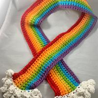 Handmade Crochet Rainbow Cloud Scarf - Project by CharleeAnn
