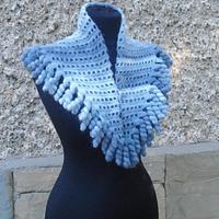Crochet Neckwarmer, Crochet Mohair Shwal, Crochet Multicolor Shwal, Crochet Spiral Shwal