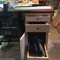 Table Saw Accessory Cabinet with Drop Leaf Top