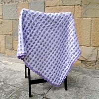 Heart Baby Blanket, Crochet Baby Blanket, Baby Shower Gift, White and Purple Baby Blanket - Project by etelina