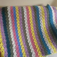 Colorful Striped Afghan and Granny Square Afghan