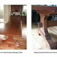 Honduran mahogany, slab top, trestle table - Project by Quin W.
