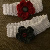 Crocheted baby girl floral headband  - Project by Shirley
