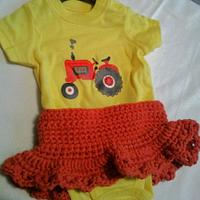 3-6 month orange baby skirt