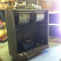 From old air handler to wood stash 