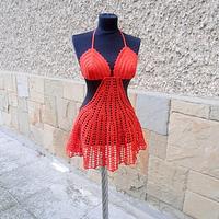 Crochet Beach Cover Lady, Crochet Resort Cover up, Summer Crochet Bikini Top, Crochet Swimwears
