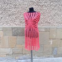 Coral Crochet Women Dress - Project by etelina