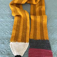 Crocheted pencil scarf