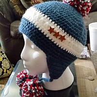 Earflap Beanies with Pompoms