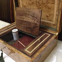 Reproduction Pepperwood burl writing box