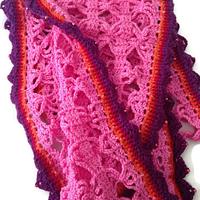 Crochet Infinity Scarf with beaded border - Project by redhead16