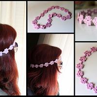 Crochet headband in light purple - Project by Dessy